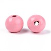 Spray Painted Round Natural Schima Wood Beads WOOD-A018-12mm-06-2