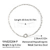 304 Stainless Steel Spring Gate Ring Pendant Paperclip Chain Necklaces for Women UT0953-2-1