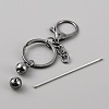 Iron Bar Beadable Keychain for Jewelry Making DIY Crafts KEYC-WH0034-32B-2