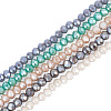 5 Strands 5 Colors Faceted Rondelle Full Rainbow Plated Electroplate Glass Beads Strands EGLA-TADJ0001-10-3