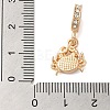 Rack Plating Alloy Rhinestone European Dangle Charms PALLOY-S189-38G-04-3