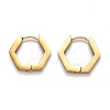 304 Stainless Steel Hexagon Huggie Hoop Earrings STAS-H156-03C-G-1