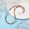 Faceted Round Natural Agate(Dyed & Heated) Beaded Necklaces for Women NJEW-JN04659-03-3