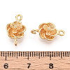 Brass Flower Connector Charms KK-T078-17G-3