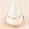 Brass Pave Cubic Zirconia Heart Link Chain Bracelets for Women KK-CBA68DA-10G-02-1