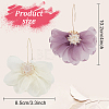 2 Pairs 2 Colors Lace Flower with Crystal Rhinestone Dangle Earrings EJEW-AN0001-20-2