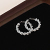 Iron Plastic Imitation Pearl Bead Hoop Earrings FS-WG3B0F5-02-1