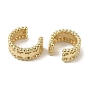 Hamsa Hand Brass Cuff Earrings for Women EJEW-C097-05G-02-2