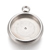 Tarnish Resistant 304 Stainless Steel Pendant Cabochon Settings STAS-K202-03D-P-1