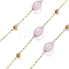Natural Dyed Jade & 304 Stainless Steel Beads Link Chains CHS-K021-08B-02-1