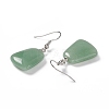 Natural Green Aventurine Trapezoid Dangle Earrings EJEW-D188-02P-06-3
