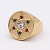 304 Stainless Steel with Cubic Zirconia Finger Rings FS-WGB2220-07-2