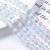 Frosted Spray Painted Glass Beads Strands GLAA-N035-03C-C07-4
