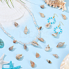20Pcs 10 Styles Electroplated Natural Mixed Shell Pendants BSHE-GA0001-05-4