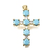 Brass Pave Cubic Zirconia Pendants CU-CBAE7DF-11G-B05-1