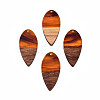 Transparent Resin & Walnut Wood Pendants RESI-N025-031-C02-2