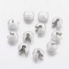 Brass Crimp Beads Covers X-KK-G017-S-NF-1