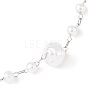ABS Plastic Pearl Round Beads Link Bracelets BJEW-G774-05P-6