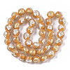 Handmade Gold Sand Lampwork Bead Strands X1-FOIL-T003-01F-2