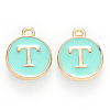 Golden Plated Alloy Enamel Charms X-ENAM-S118-05T-1