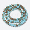 Electroplate Opaque Solid Color Glass Beads Strands EGLA-A034-P8mm-J03-2