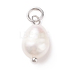 Grade B Natural Cultured Freshwater Pearl Charms PALLOY-JF01497-02-2