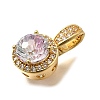Brass Micro Pave Cubic Zirconia Pendants KK-F913-17G-01-2