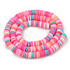 Handmade Polymer Clay Beads Strands CLAY-R089-6mm-099-2