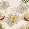 Lotus Shape Glass Candle Holder DJEW-WH0039-176B-4