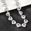 Brass Pave Pink Cubic Zirconia Heart Tennis Necklaces KK-CBA4547-17B-P-3