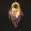 Iron Ring Woven Net/Web with Feather Wall Hanging Decoration PW-WG22057-01-2