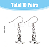 10 Pair 10 Style Alloy Dangle Earrings with 304 Stainless Steel Pins EJEW-AB00035-2