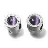 Rack Plating Alloy Glass European Beads FIND-H005-15P-1