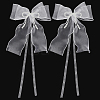 Bowknot Polyester Gauze with Plastic Pearl Curtain Holdback AJEW-WH0314-541-8