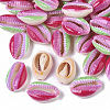 Printed Natural Cowrie Shell Beads X-SSHEL-R047-01-A09-1