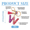 Alloy Resin Butterfly Keychains KEYC-TADJ0002-02G-W-3