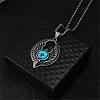 Wing with Evil Eye Pendant Necklace Lucky Spiritual Protection Necklaces Hip-hop Punk Style Charm Titanium Steel Jewelry for Men and Women JN1116A-3