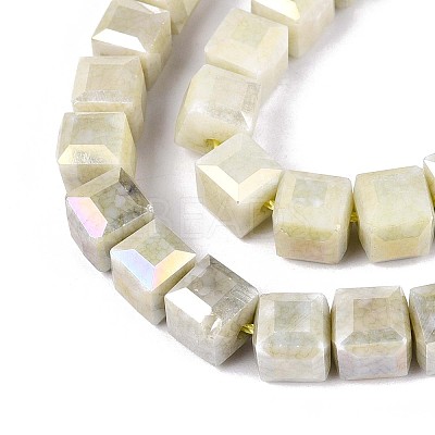 Anti-Tarnish Electroplate Glass Beads Strands GLAA-T025-8mm-10F-1