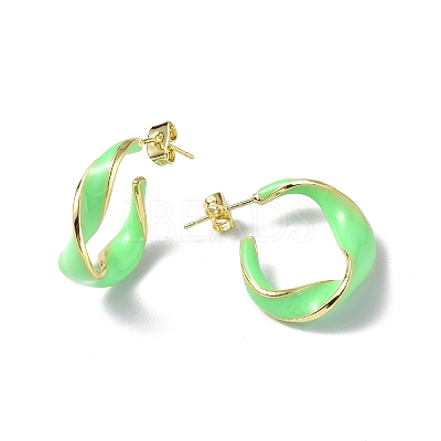 Enamel Twist Stud Earrings EJEW-P214-03G-03-1