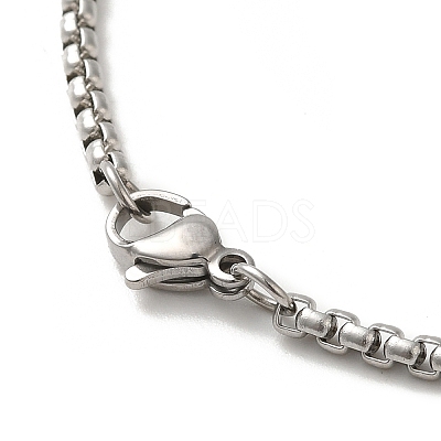 Non-Tarnish Flat Round with Demon Seal Pendant Necklaces LS-NJEW-C044-03P-1