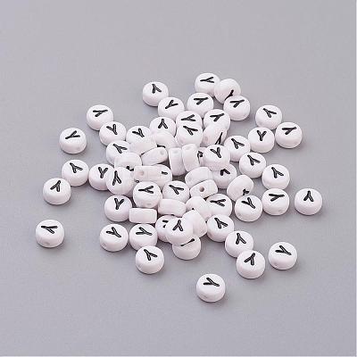 Acrylic Horizontal Hole Letter Beads X-PL37C9070-Y-1