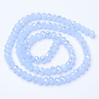 Electroplate Glass Beads Strands EGLA-A034-J8mm-B02-1