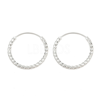 Brass Textured Hoop Earrings EJEW-F378-03C-S-1