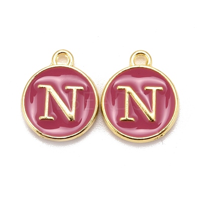 Golden Plated Alloy Enamel Charms ENAM-S118-08N-1
