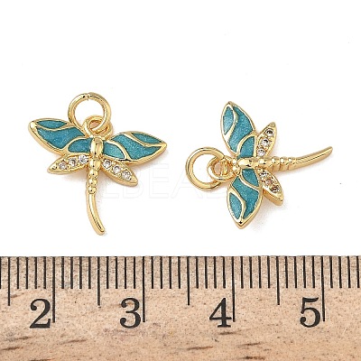 Brass Micro Pave Cubic Zirconia Enamel Pendants KK-L257-12G-1