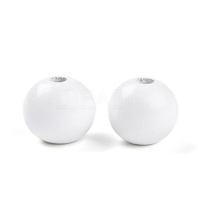Painted Natural Wood Beads WOOD-A018-16mm-19-1