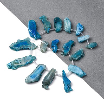 Dyed Natural Agate Nuggets Beads Strands G-E331-08F-01-1