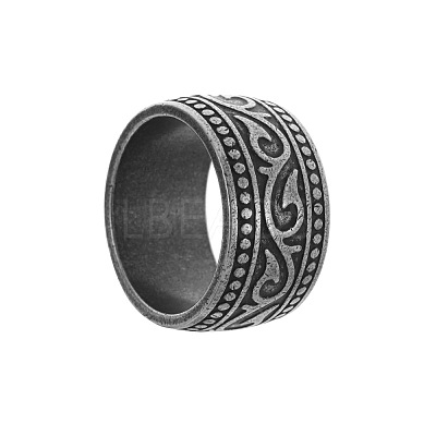 Vintage Totem 304 Stainless Steel Wide Finger Rings for Men FS-WG9BFEA-07-1