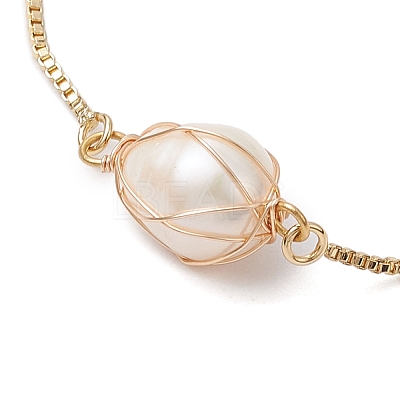 Freshwater Pearl  Slider Ring BJEW-JB11132-1