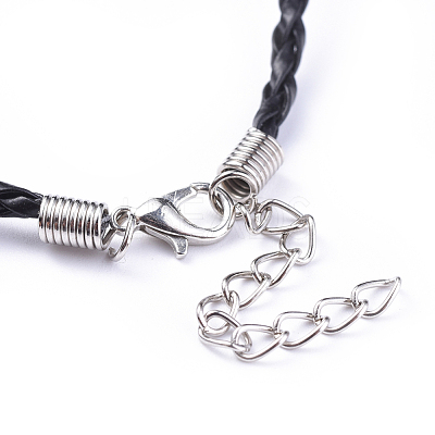 Trendy Braided Imitation Leather Necklace Making X-NJEW-S105-017-1